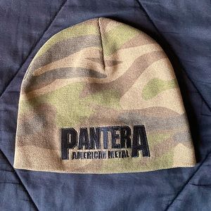 Rare Pantera Embroidered Camo Beanie Skullcap EUC